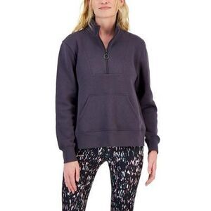 ID Ideology Women's Relaxed Colorblocked Zip Sweatshirt Pullover, Created for Ma